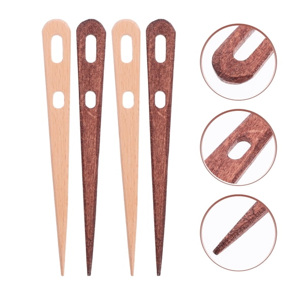 OULII 4Pcs Big Eye Needle Needles Diy Crafts Tools Wood Double Eyed