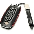 thumbnail image 2 of Vitodeco Genuine Leather Smart Key Fob Case Compatible with Nissan Sentra, Versa, Rogue, Pathfinder, Murano, Kicks, Ariya, Armada (Remote Start Button, Black/Red), 2 of 5