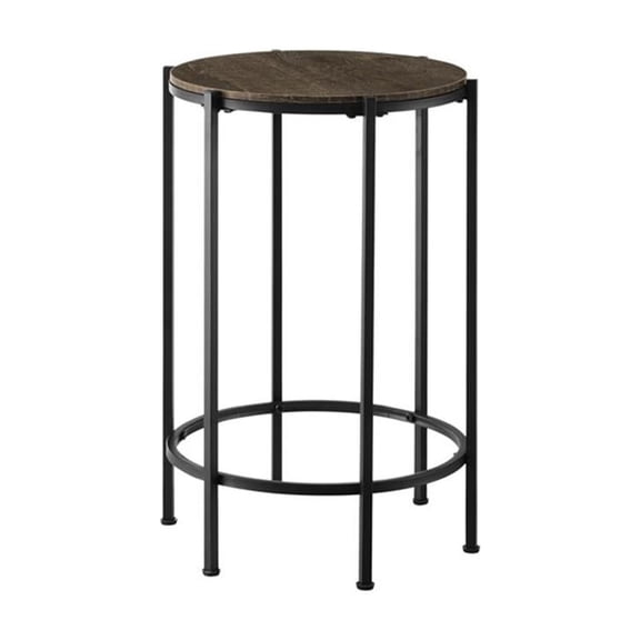 Pemberly Row 24" Round Accent Side Table in Dark Oak Laminate
