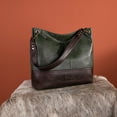 thumbnail image 5 of Wrangler Hobo Bags for Women Leather Tote Bag Shoulder Bag Top Handle Satchel Purses and Handbags, Two Tone Dark Green, 5 of 7