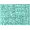 thumbnail image 1 of Ahgly Company Machine Washable Indoor Rectangle Oriental Turquoise Blue Industrial Area Rugs, 4' x 6', 1 of 4