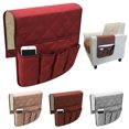 thumbnail image 2 of Organizador de reposabrazos para sofá, funda para sillón, antideslizante, impermeable, de doble cara, reclinable, organizador de bolsillo, se adapta a teléfono celular inteligente, 2 of 7