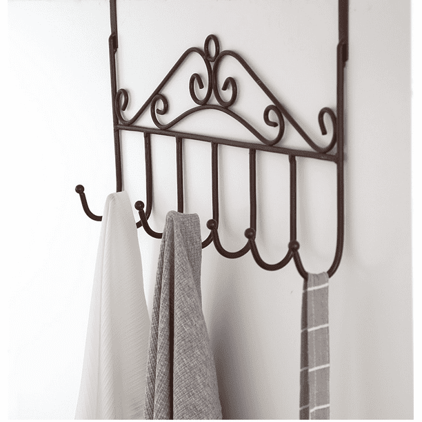 Buy VMITRA Over The Door Hook Hanger, 4 Pack Over The Door Towel Hook Coat  Rack with 7 Hooks, Metal Hanging Organizer for Clothes Coat Hat Towel  Bedroom Bathroom, Black Online at