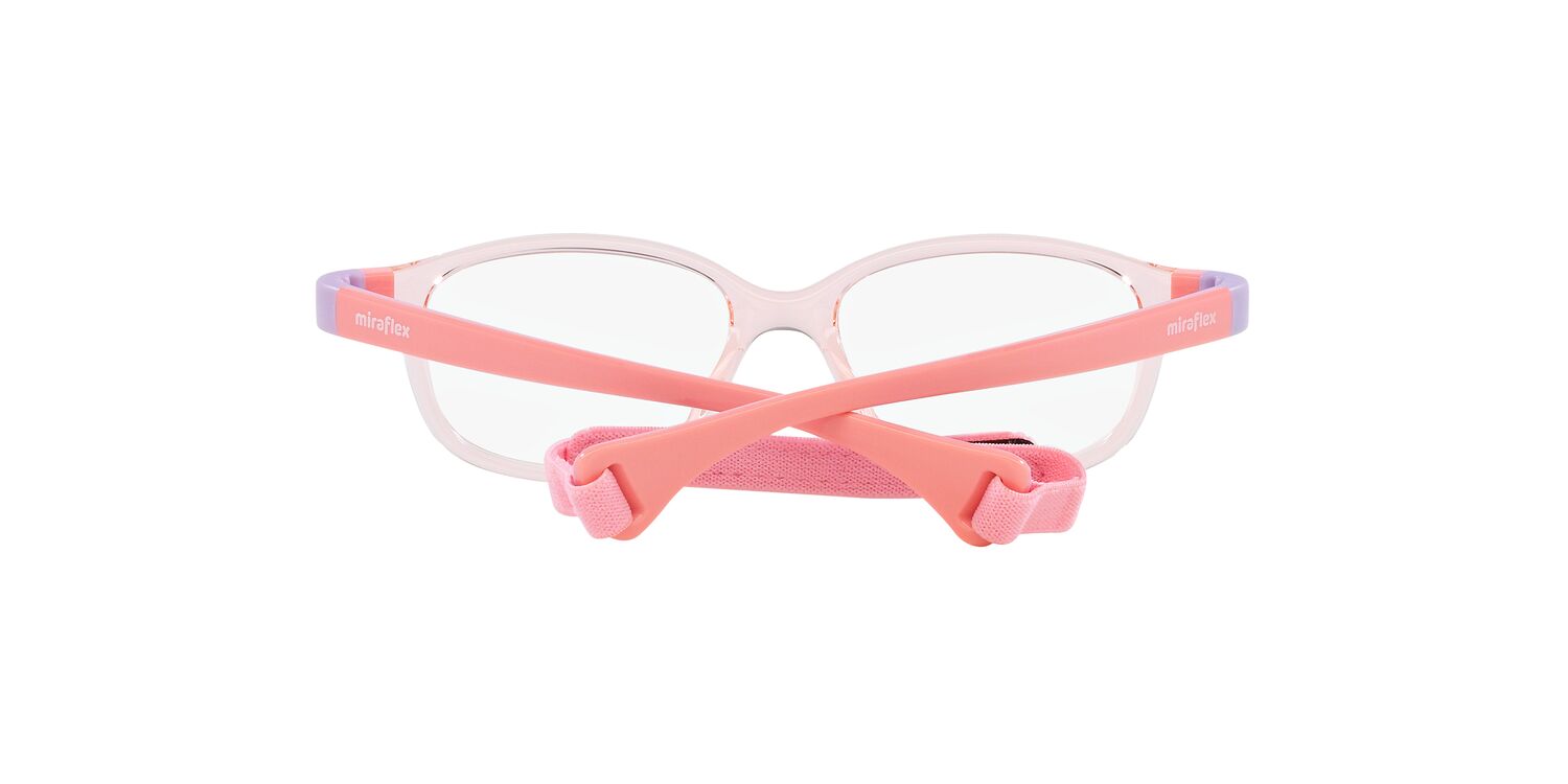 Miraflex Youth 0MF4007 Flexible & Safe Eyeglasses with Case & Headband, 46mm, Translucent Coral