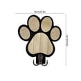 thumbnail image 2 of Wooden Paw Print Wall Hook, Decorative Dog Leash Stand Hanger with Metal Hook, Rustic Pet Supplies Organizer for Entryway, Cute Gift for Dog Lovers​, Black, 2 of 6
