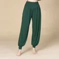 thumbnail image 4 of Alta calidad verano cintura alta suelta transpirable cómodo Color sólido moda danza Yoga pantalones de Yoga para interiores pantalones de baile, 4 of 5