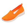 thumbnail image 2 of Miluxas Women’s Breathable Walking Shoes-Slip On Mesh Knitted Flats Soft Gym Sneakers Flexible Lightweight Casual Easy Shoes Orange 5.5(36), 2 of 8