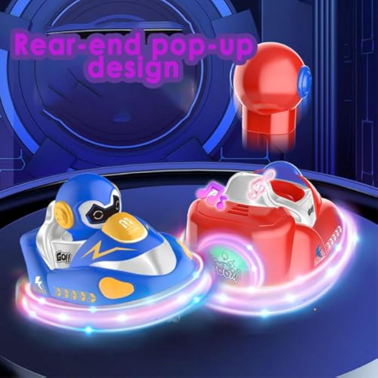 Glow Crashers RC Bumper Cars, RC Bumper Car Toys with Light and Music, Battle Set for 2 Players (Mix)