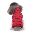 thumbnail image 3 of YUEHAO Dog Sweaters for Small Dogs Pet Clothes Home Wear Striped Pajamas High Collar Four-Legged Clothes Pet Dog Clothes (Red, XL), 3 of 8