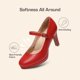 thumbnail image 4 of Zapatos de Tacón Mary Jane para Mujer DREAM PAIRS en Cuero Vegano Rojo Talla 9.5, 4 of 9