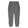thumbnail image 2 of LIaqionyy Women's Yoga Capris Pants Loose Quick Dry Workout Jogger Knee Length Shorts Sports Casual Pants Pockets, 2 of 6
