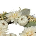 thumbnail image 4 of Autumn Harvest White Dahlia Berry and Pumpkin Grapevine Wreath - 22-Inch Unlit, 4 of 5