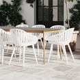 thumbnail image 2 of Amazonia Morro 9-Piece Patio Dining Table Set | Eucalyptus Wood & Aluminium | Ideal for Outdoors and Indoors, White, 2 of 10