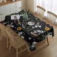 thumbnail image 2 of Black Halloween Dancing Skeletons Rectangle Tablecloth 60"x84",Waterproof Polyester Rectangle Table Cloth, Wipeable Spillproof Polyester Tablecloth for Dining, Camping, Indoor and Outdoor, 2 of 5