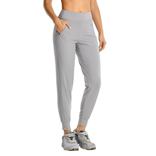 CRZ YOGA Women's Double Layer Athletic Joggers Sweatpants with Zipper  Pockets Comfy Lounge Workout Pants with Elastic Waist - Walmart.com