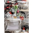 thumbnail image 4 of Outdoor Tablecloth with Umbrella Hole and Zipper, Black Red Christmas Round Table Cloth 60 Inch Waterproof Tablecloth, Gnomes Xmas Tree Snowflake Winter Gifts Picnic Table Cover for Patio Camping, 4 of 7