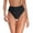 Black, variant on Women's High Waisted High Cut Thong Bikini Bottom