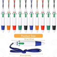 thumbnail image 3 of 15 Pcs Retractable Pens On Lanyard Neck Pens In A Rope Shuttle Pen 4 Color Ink Ballpoint Pen With C, 3 of 5
