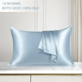 thumbnail image 2 of Unique Bargains 1 Piece Silk Pillowcase with Zipper, Travel, Baby Blue, 2 of 8