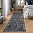thumbnail image 3 of Bloom Rugs Washable Non-Slip 12 ft Runner - Black / Brown Traditional Oriental Runner for Entryway, Hallway, Bathroom, and Kitchen - Exact size: 2.5' x 12', 3 of 10