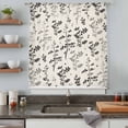 thumbnail image 4 of Black Grey Botanical Sheer Curtains 72 Inches Long for Living Room/Bedroom, Rustic Country Spring Floral Summer Leaf Rod Pocket Voile Kitchen Curtains & Drapes Window Treatment 1 Panel, 52"W x 72"L, 4 of 8