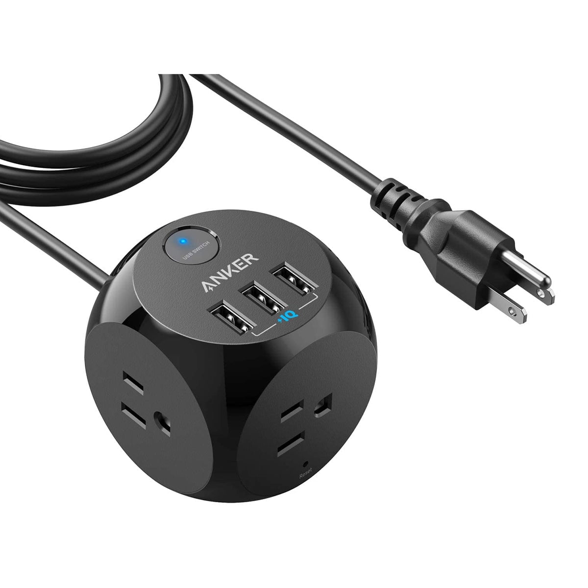 Vend om Grøn baggrund vask Anker Small Power Strip Surge Protector, 3 Outlets and 3 USB Ports for  Home, Office, and More Black - Walmart.com