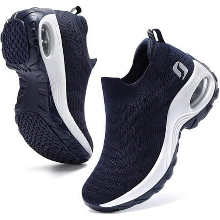 

Omagie Women s Walking Shoes Arch Support Non Slip Work Shoes Breathable Knit Upper Lightweight for Plantar Fasciitis
