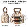 thumbnail image 5 of Cartoon Corgi Drawstring Lunch Bag Women - Drawstring Lunch Bag Insulated for Work Office - Stain-Resistant Large Lunchbags for Women with Multi-Pockets, 5 of 6