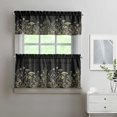 thumbnail image 2 of Black and Golden Flowers6.4 3-Piece Kitchen Curtains Set Kitchen Curtains Sets with Valance for Windows Rod Pocket Machine Washable Kitchen Decor Decorations (54"x18"+2x27.5"x24"), 2 of 6