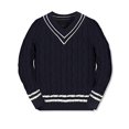 thumbnail image 2 of Gioberti Boy s 100 Cotton V-Neck Cable Knit Sweater, Navy, Size 2T, 2 of 2