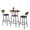 Rustic Brown, variant on QuzyAor 3-Piece Round Bar Table Set with 2 Stools, Rustic Brown