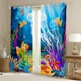 thumbnail image 2 of Erosebridal Ocean Jellyfish Curtains for Living Room (38Wx45L),Underwater World 30%-50% Blackout Curtains Set of 2 (38x45),Sea Animal Curtains and Drapes,Marine Room Decoration, 2 of 6