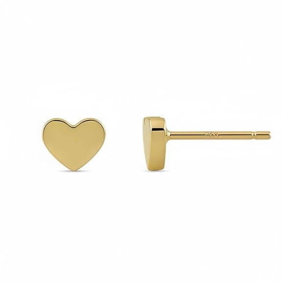 Vinali 14K Solid Gold Tiny Heart Stud Earrings