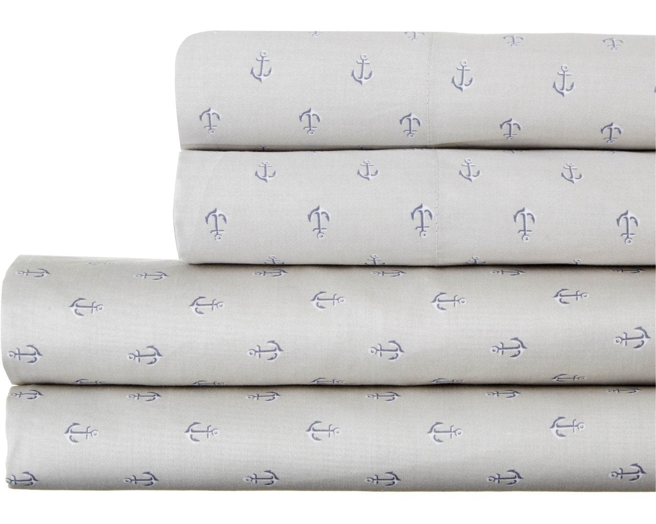 Details about   300TC Twin Sheet Set Navy and White Coastal Life Natural Luxurious Cotton Anchor 