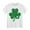 White-2, variant on Shadoumai Girls' St. Patrick's Day T-Shirt, Pink with Green Sequin Shamrock, Short Sleeve