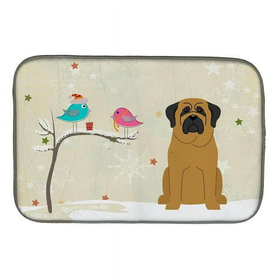 Christmas Presents between Friends Mastiff Dish Drying Mat