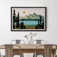thumbnail image 3 of IDEA4WALL Framed Canvas Print Western Decor Full Sun Over Mountains Range & Lake Wall Art Nature Wilderness Landscape Traditional Artwork for Living Room, Bedroom, Office - Black 24"x36", 3 of 5