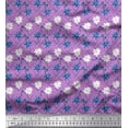 thumbnail image 1 of Soimoi Purple Crepe Silk Fabric Swirl & Daisy Floral Print Fabric by Yard 42 Inch Wide, 1 of 1