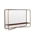 thumbnail image 2 of Privilege Dark Gold Metal Rectangular Mirror With Shelf 21066, 2 of 3