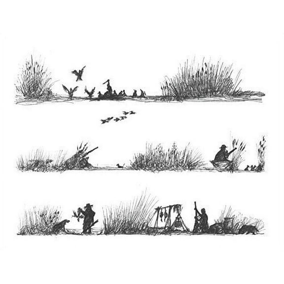 Whimsical Practicality's Duck Hunting Edible Icing Image Cake Border