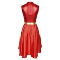 thumbnail image 6 of CHICTRY Womens Praise Dance Dress Metallic High Low Asymmetrical Hem Tank Dress Liturgical Worship Dancewear A Red XXL, 6 of 7