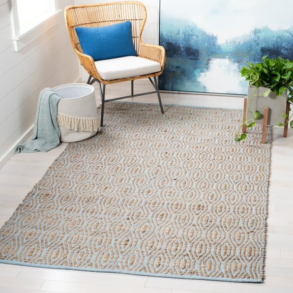 SAFAVIEH Cape Cod Kingsley Geometric Area Rug, Silver/Natural, 9' x 12'