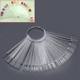 thumbnail image 1 of 50x Nail Art Tips Colour Pop Sticks Display Fan Practice Starter Ring Clear, 1 of 5