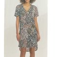 thumbnail image 3 of Christian Siriano NY Women's Short Sleeve V-Neck Printed Stretch Tunic Dress, 3 of 3