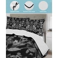 thumbnail image 4 of Black and White Floral Twin Size Down Alternative Comforter, Lightweight Comforter Quilt Bedding Set with Pillow Shams Modern Oil Painting Abstract Art All Seasons Bed Comforter Duvet Insert 68"x86", 4 of 7