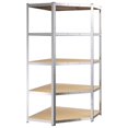 thumbnail image 5 of vidaXL 5-Layer Shelves 3 pcs Silver Steel&Engineered Wood, 5 of 5