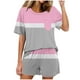 thumbnail image 1 of Conjunto de Pijama de las Mujeres de Moda Casual Color Sólido Manga Corta Cuello Redondo Top Y Pantalones, 1 of 6
