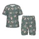 thumbnail image 1 of Balery Hedgehogs and Flowers Conjunto de Pijama Infantil de Manga Corta con Estampado – Ropa de Dormir de Algodón Suave-Small, 1 of 6