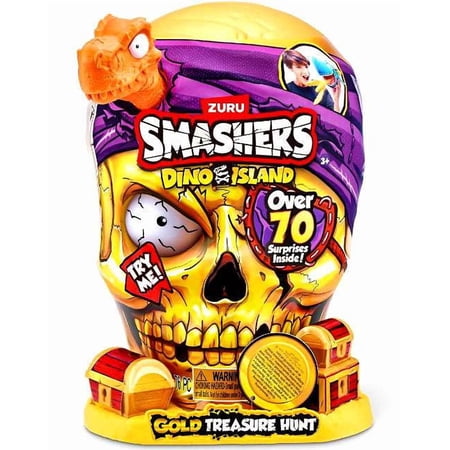 Smashers Series 5 Dino Island Giant Gold Skull Treasure Hunt Mystery Pack by ZURU – Over 70 Surprises