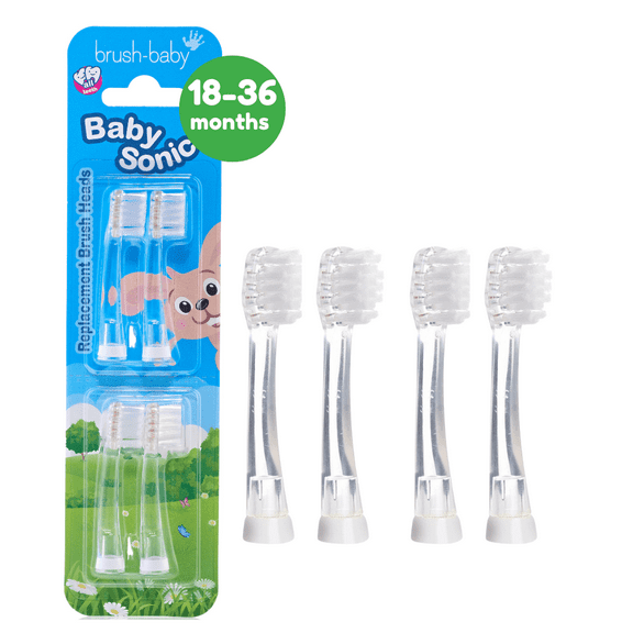 Brush-Baby BabySonic® Replacement Brush Heads, 18-36 Months, Pack of 4